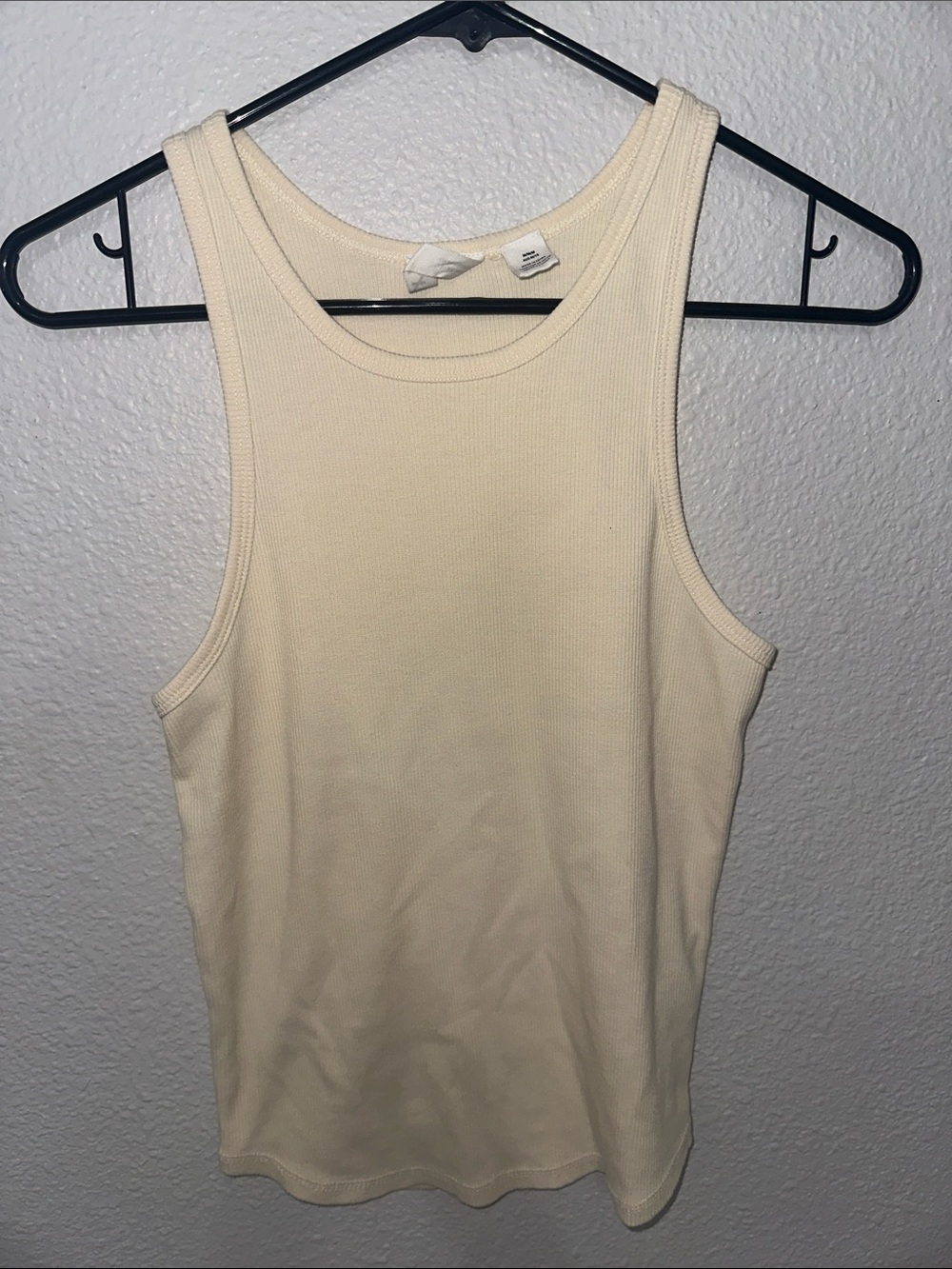 Roxy Cream Ribbed Tank - Sleek Scoop Neck
